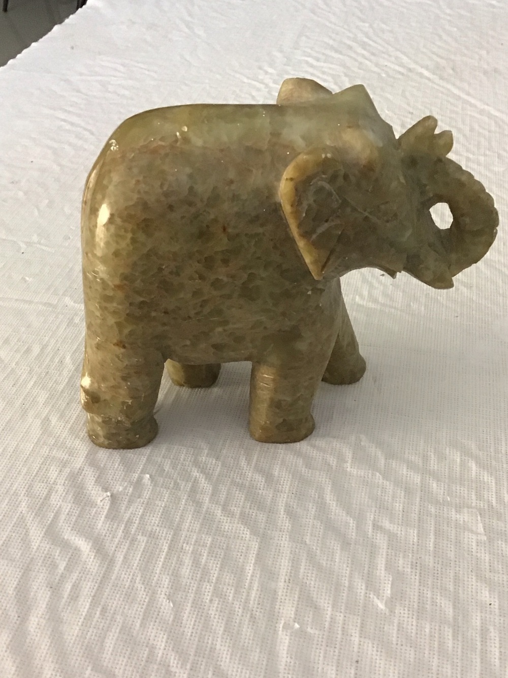Hand-Carved Green  marble Elephant Statue polished finish natural marble.#79